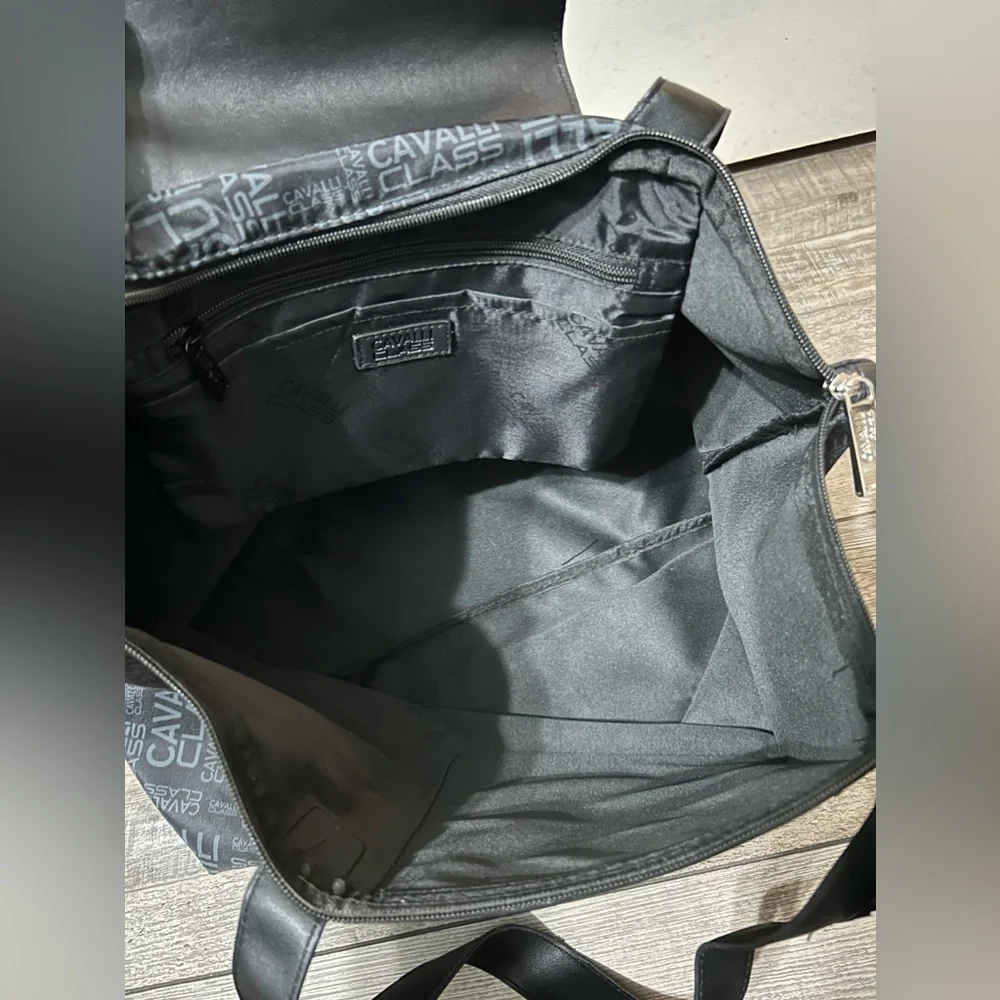 - Black and Grey Cavalli Class Weekender Bag Large tote Zip Up